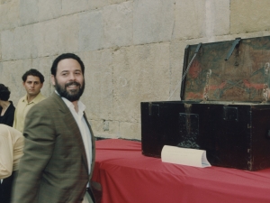 El alcalde, Xabier Portugal, durante los actos celebrados